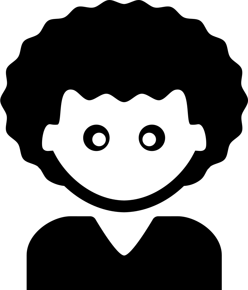 Curly Haired Cartoon Character Icon PNG