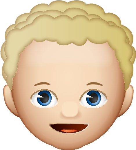 Curly Haired Emoji Child PNG