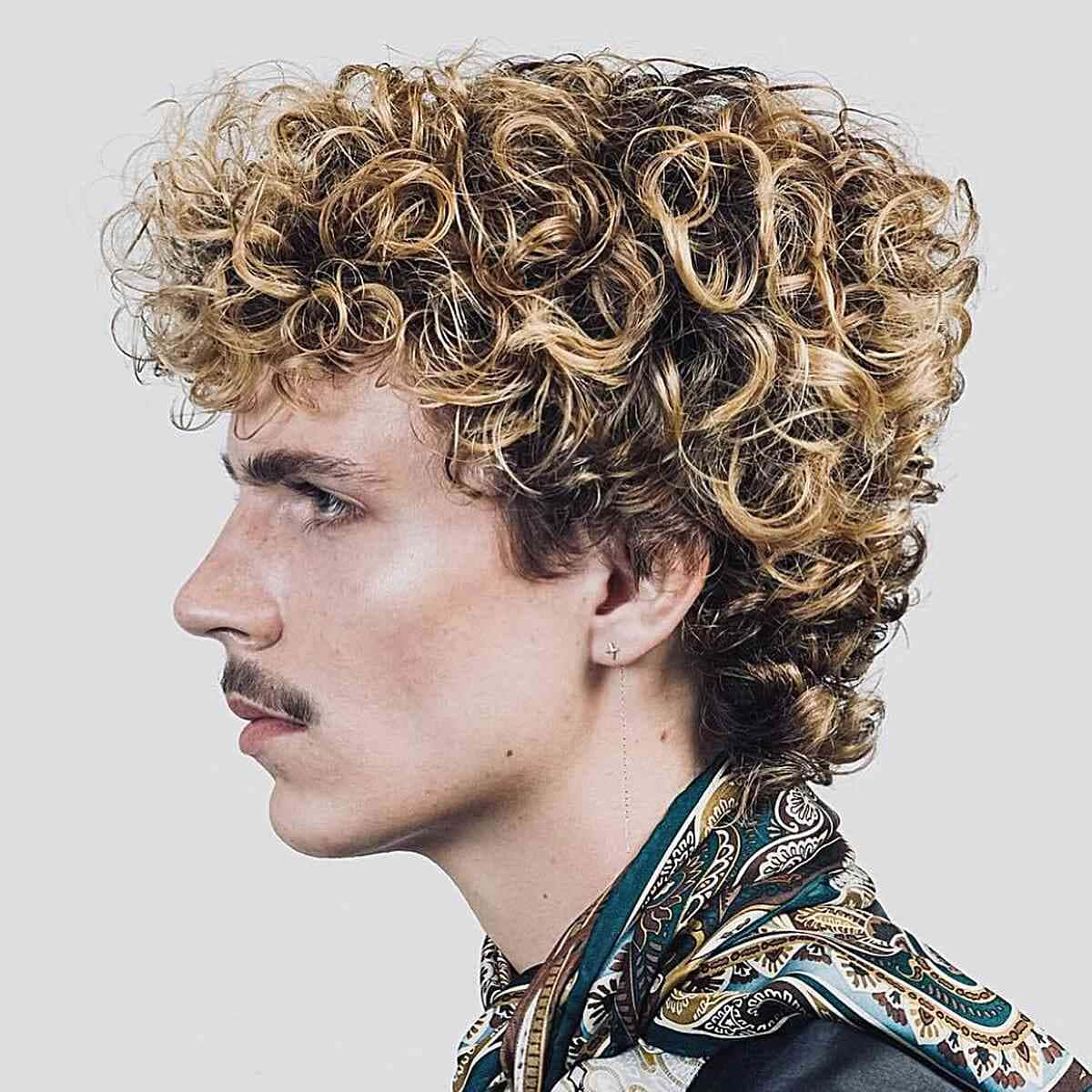 Curly Haired Young Man Profile Wallpaper