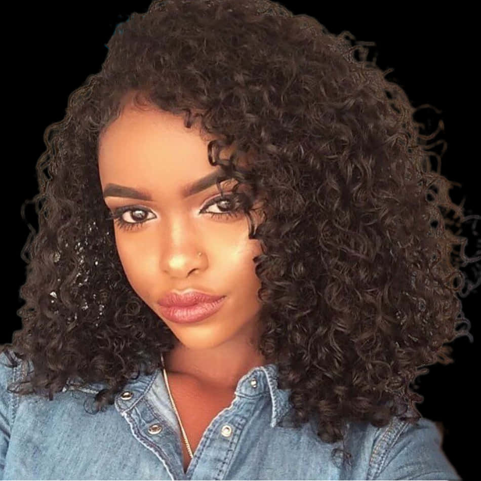 Curly Waves Hairstyle Woman PNG
