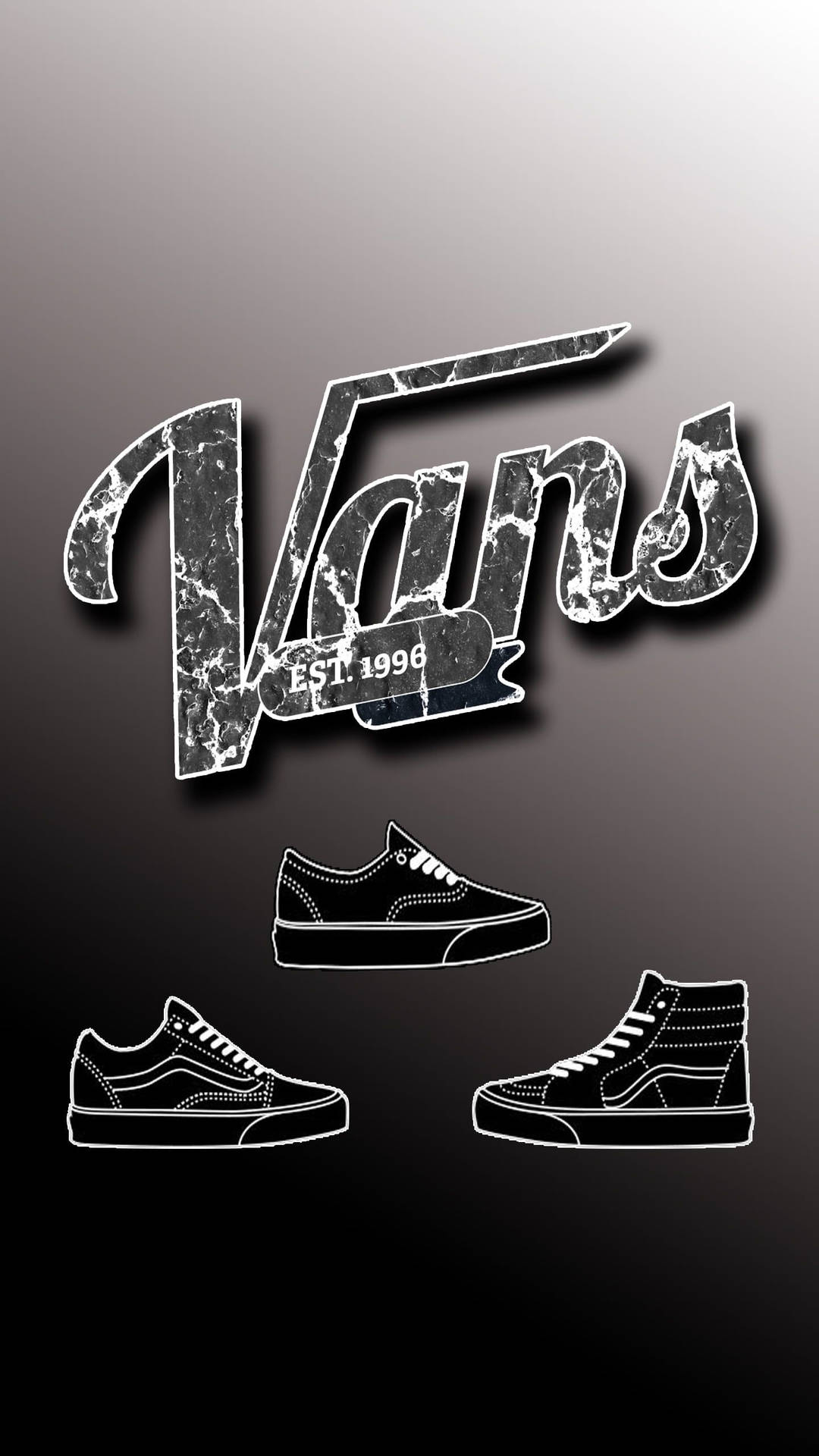 Kursivesschwarzweißes Vans-logo Wallpaper