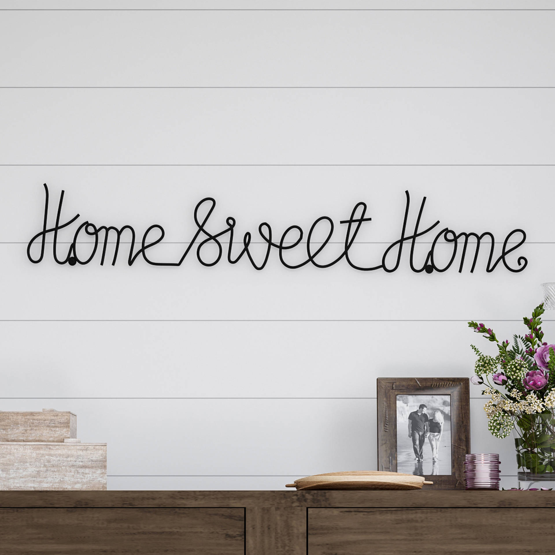 Cursive Home Sweet Home Wallpaper