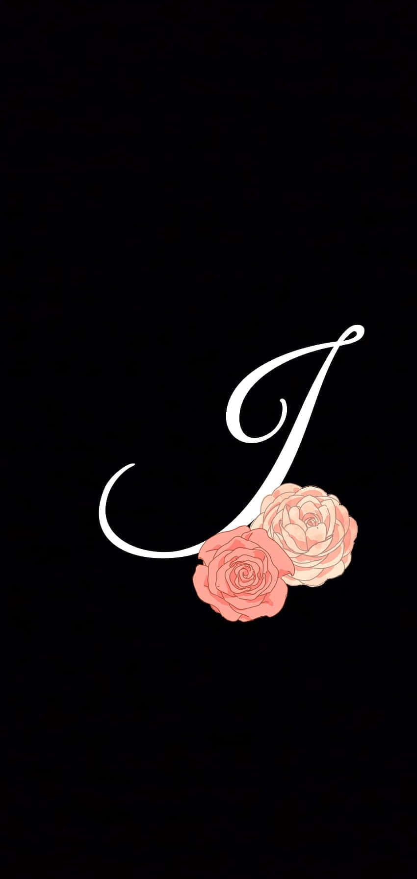 Cursive J Initial With Flowers Wallpaper