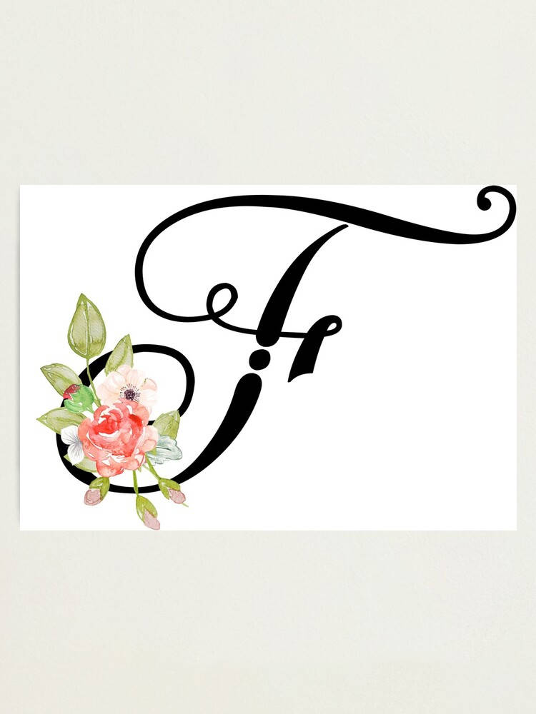 Cursive Letter F With Flowers