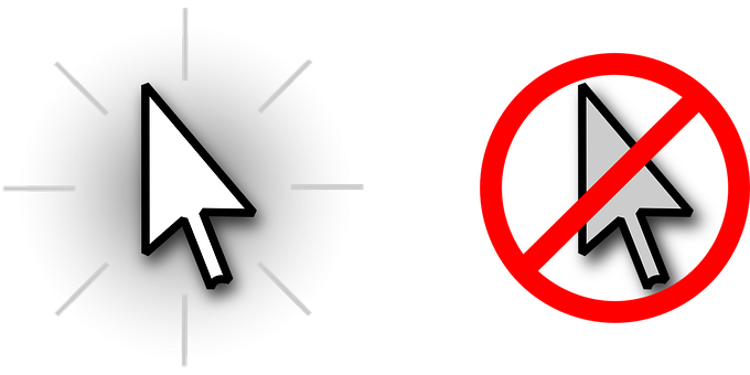 Cursor Iconand Prohibition Sign PNG