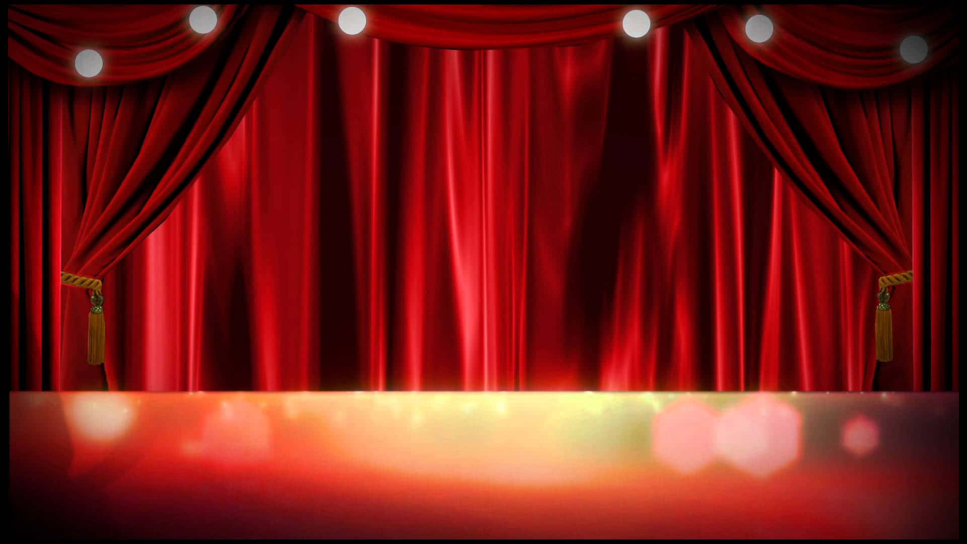 Aurora-like backdrop created with red and navy curtains