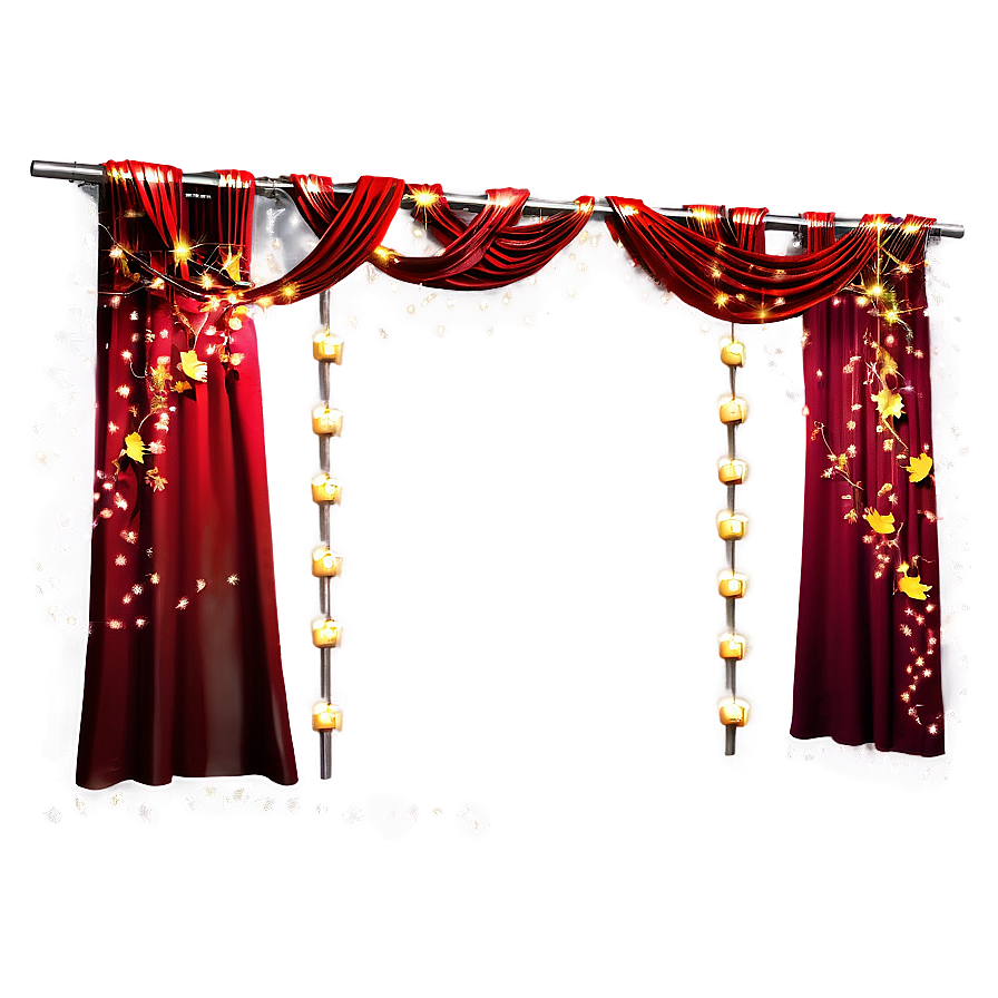 Curtain String Lights Png 05252024 PNG