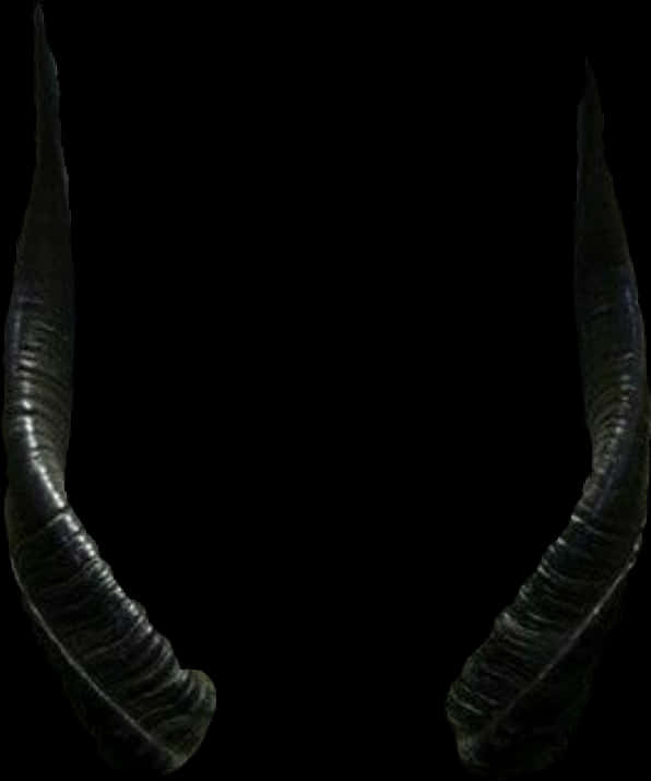 Curved Black Devil Horns PNG