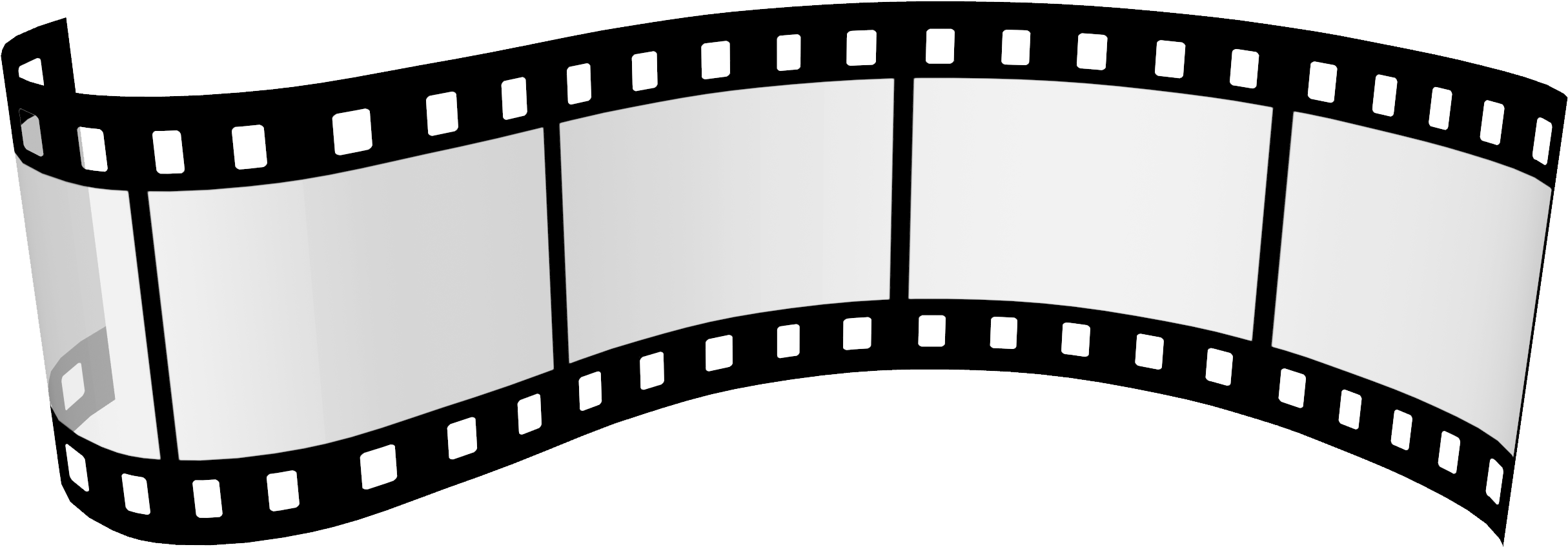 Curved Blank Filmstrip Graphic PNG