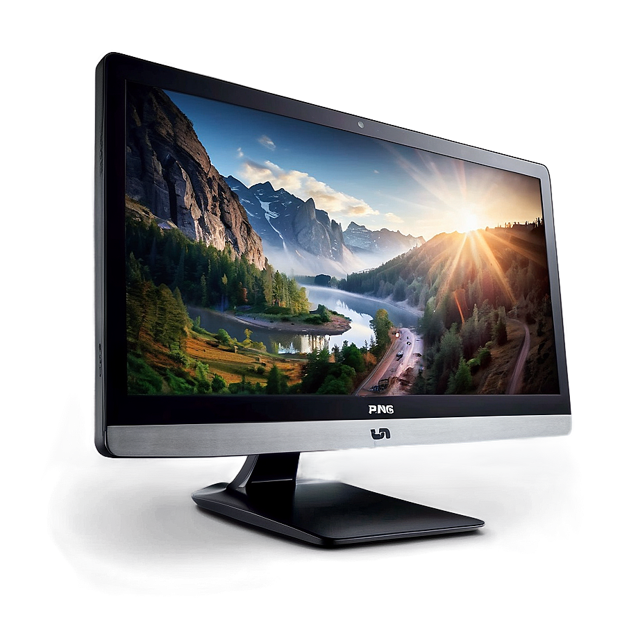 Curved Computer Monitor Png 06122024 PNG