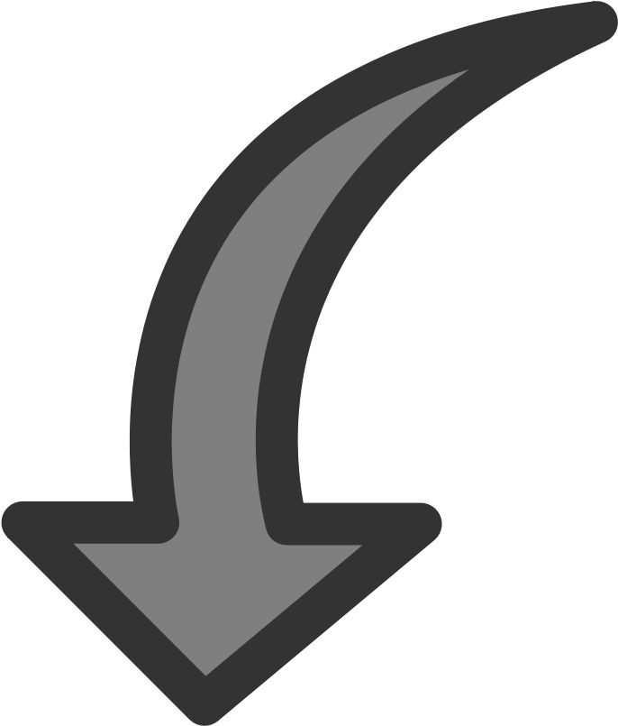 Curved Down Arrow Clipart PNG