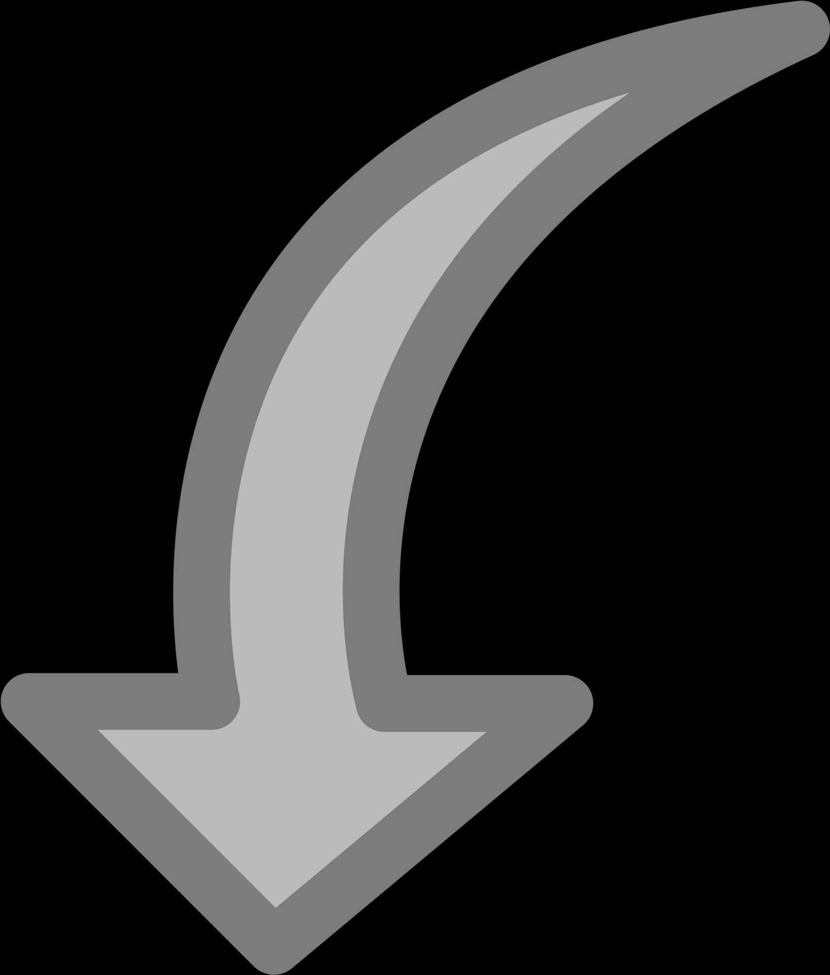 Curved Down Arrow Graphic PNG