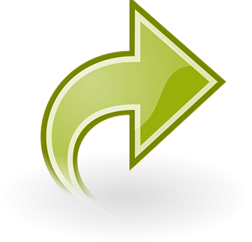 Curved Green Arrow Graphic PNG