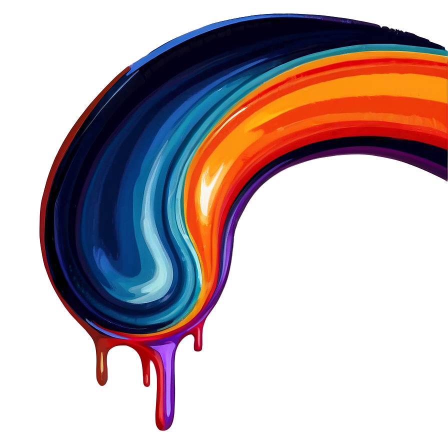 Curved Paint Stroke Png 05252024 PNG