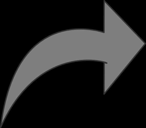 Curved Right Arrow Graphic PNG
