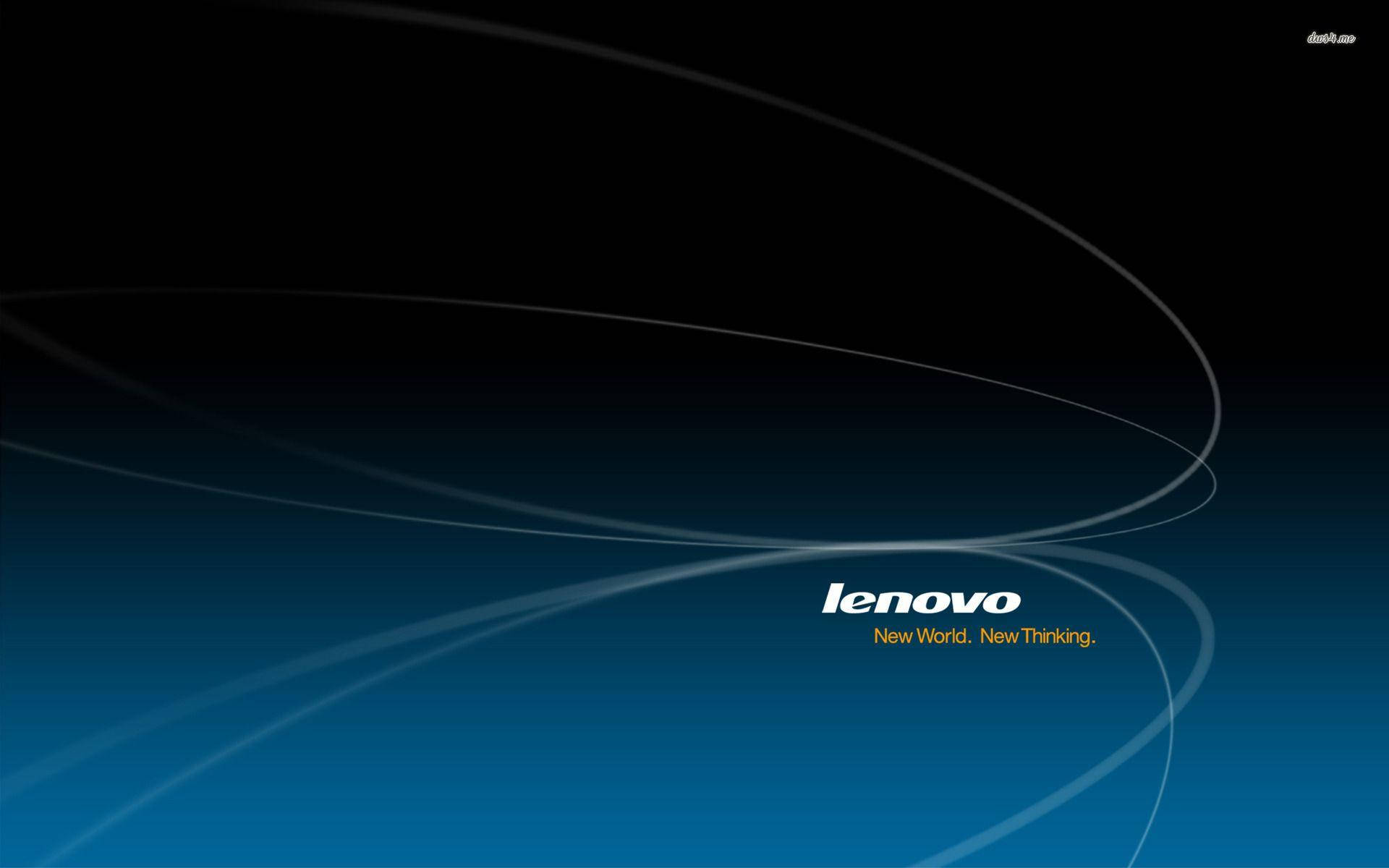 Curved White Lines Lenovo Official Blue Gradient Picture