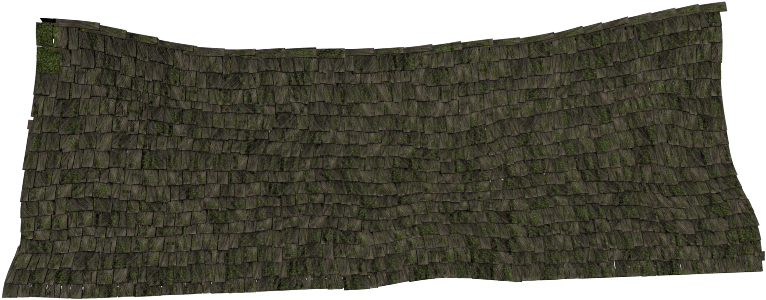 Curved Wooden Shingle Roof Texture PNG