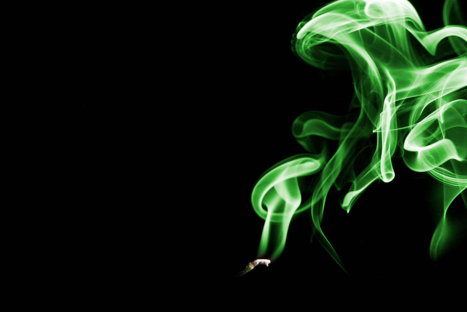 Curvy And Wavy Neon Green Smoke Wallpaper