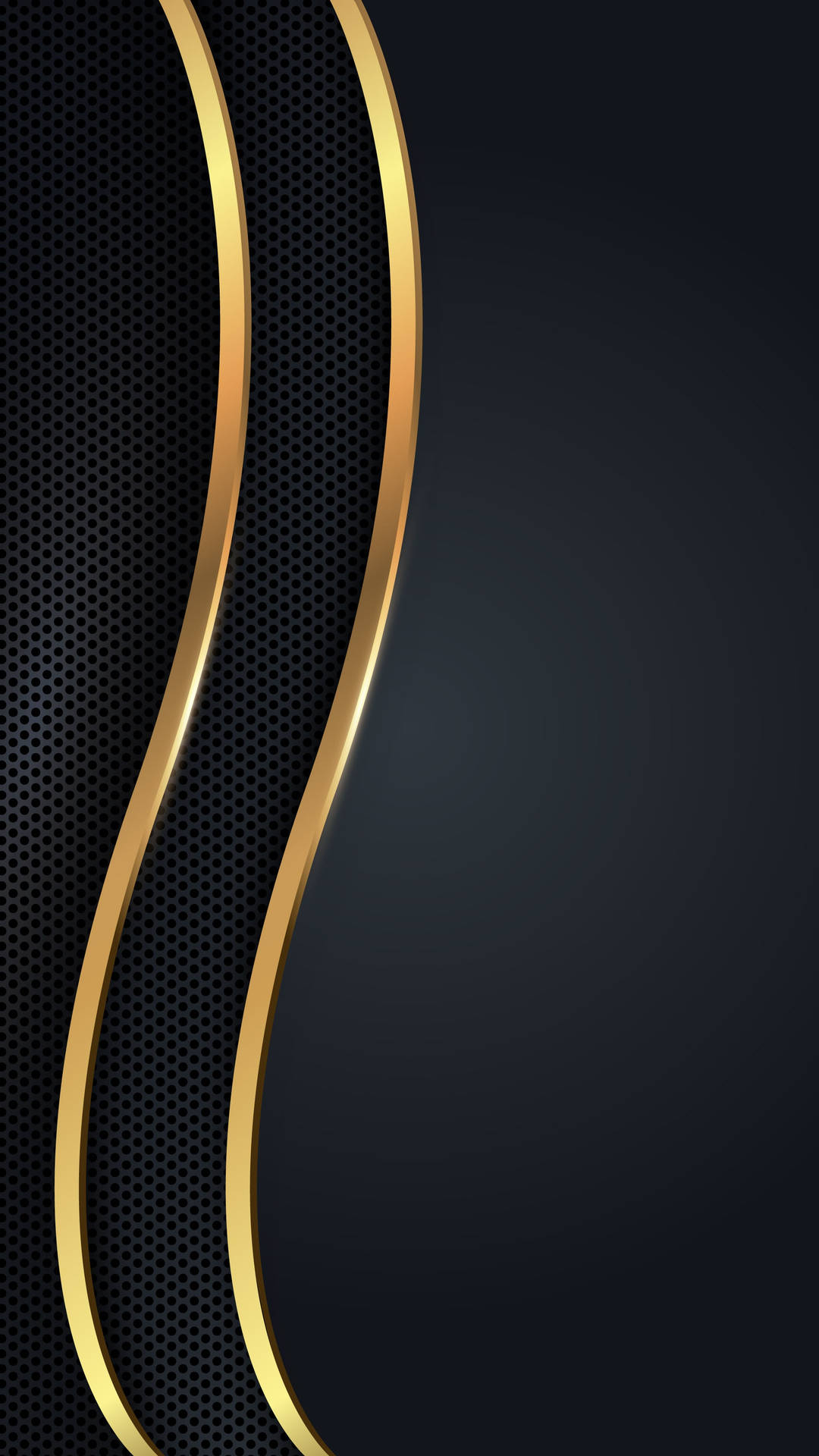 Curvy Lines Black And Gold iPhone Wallpaper