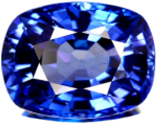 Cushion Cut Blue Sapphire Gemstone PNG