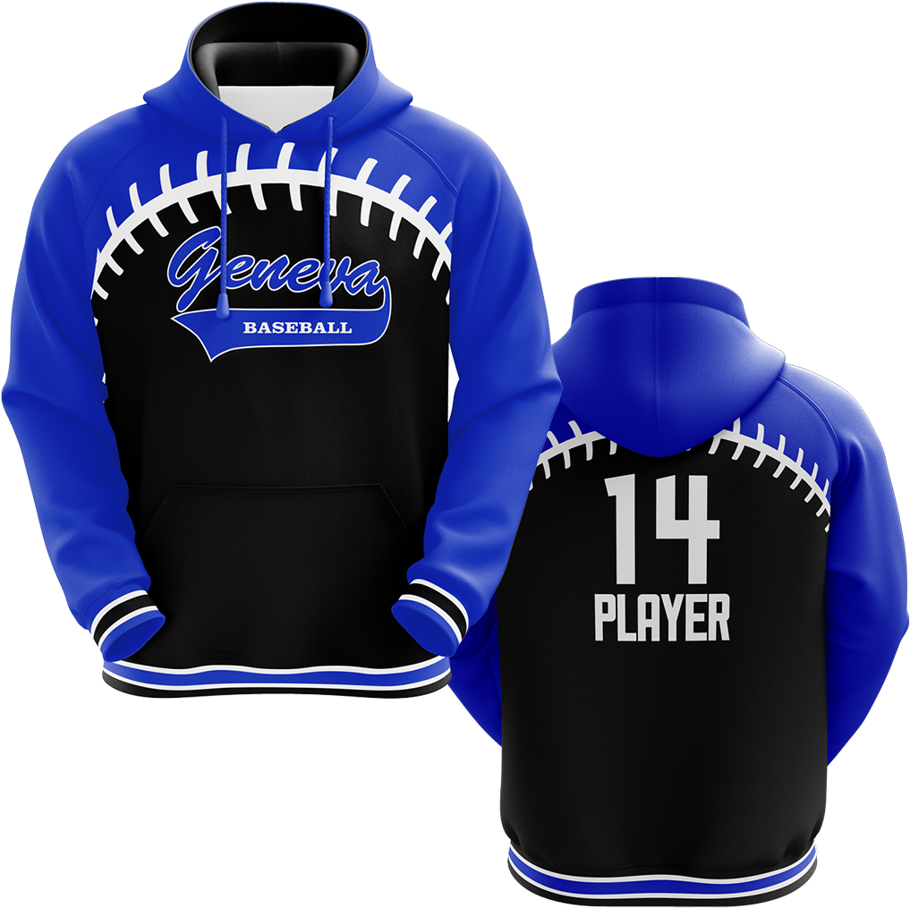 Custom Baseball Stitched Hoodie Design PNG