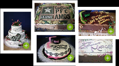 Custom Celebration Cakes Collage PNG