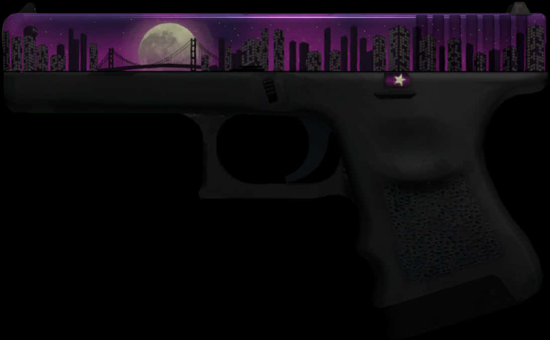 Custom Cityscape Glock Slide PNG