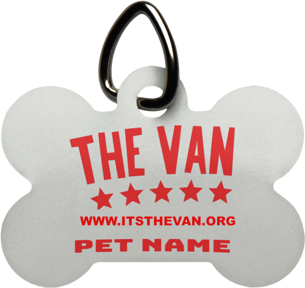 Custom Dog Bone Tag The Van PNG