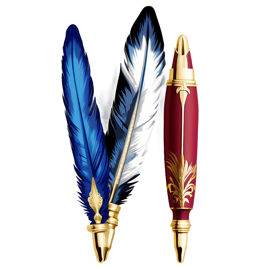 Custom Engraved Feather Pen Png 06122024 PNG