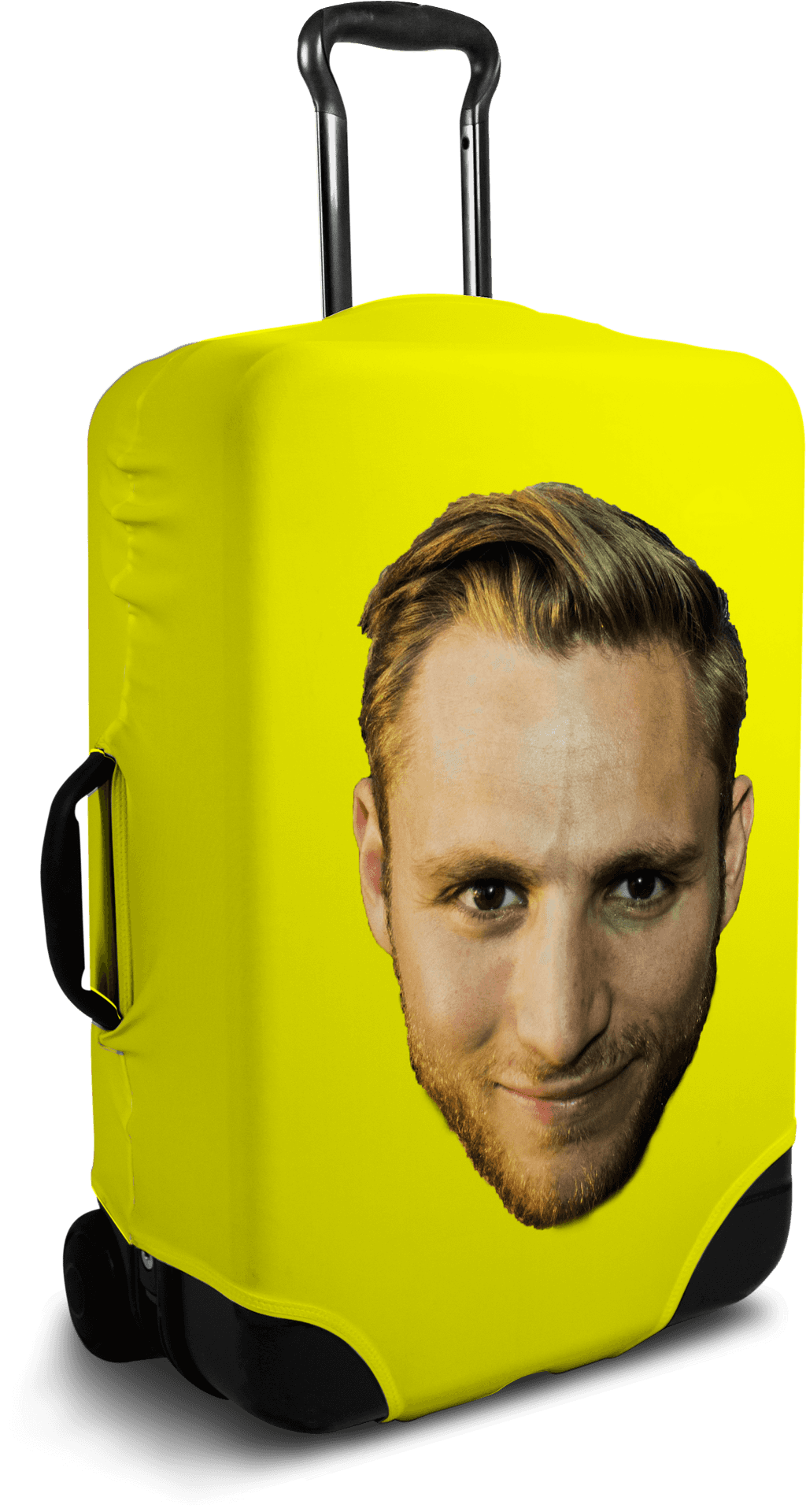 Custom Face Yellow Suitcase PNG