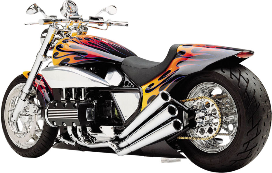 Custom Flame Paint Motorcycle PNG