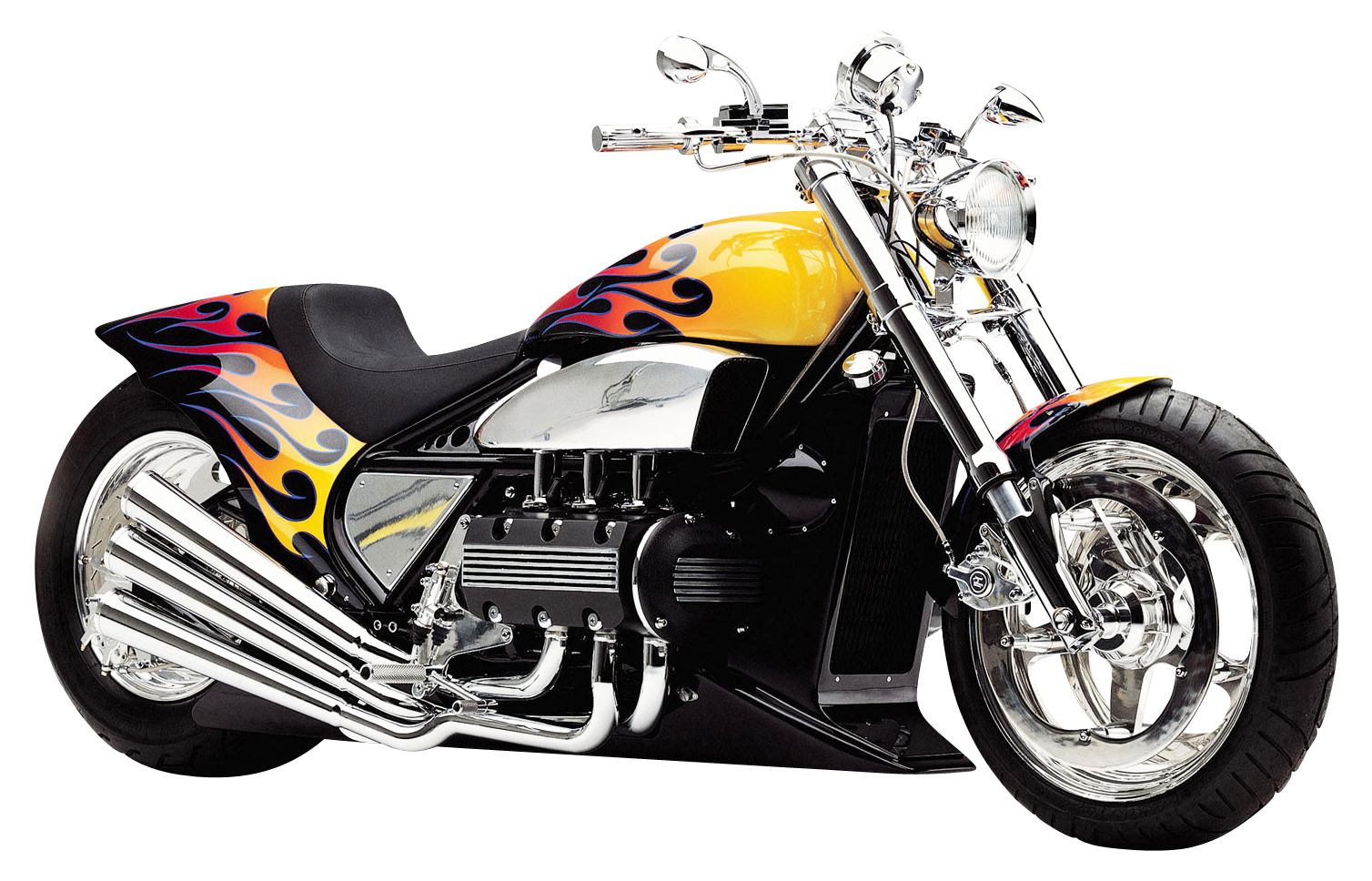Custom Flame Paint Motorcycle PNG