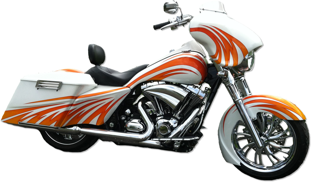 Custom Flame Paint Motorcycle PNG