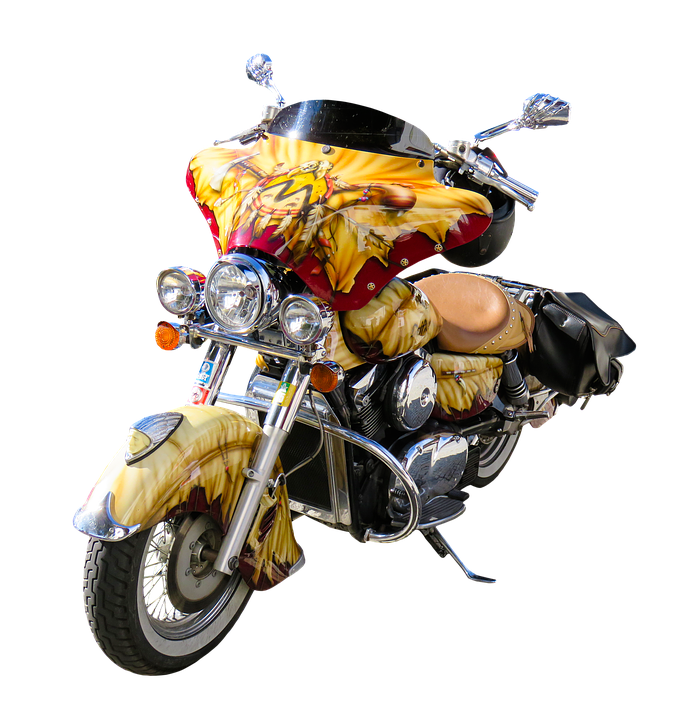 Custom Flame Paint Motorcycle PNG