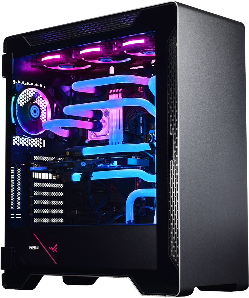 Custom Gaming P Cwith R G B Lightingand Water Cooling PNG