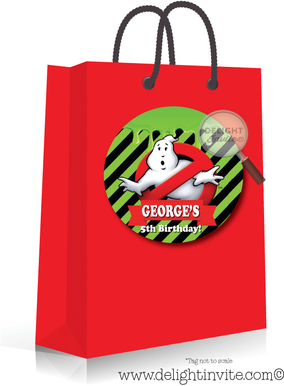 Custom Ghostbusters Birthday Gift Bag PNG