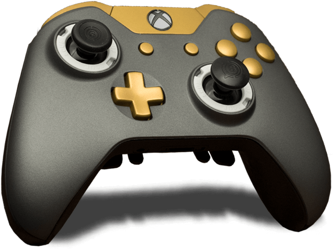 Custom Greyand Gold Game Controller PNG