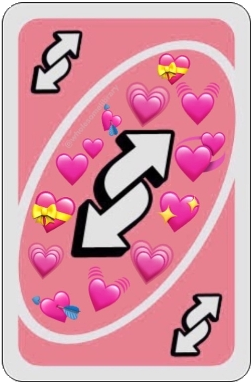 Custom Heart Embellished Uno Reverse Card PNG