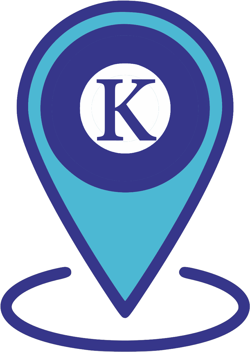 Custom Location Pinwith Letter K PNG