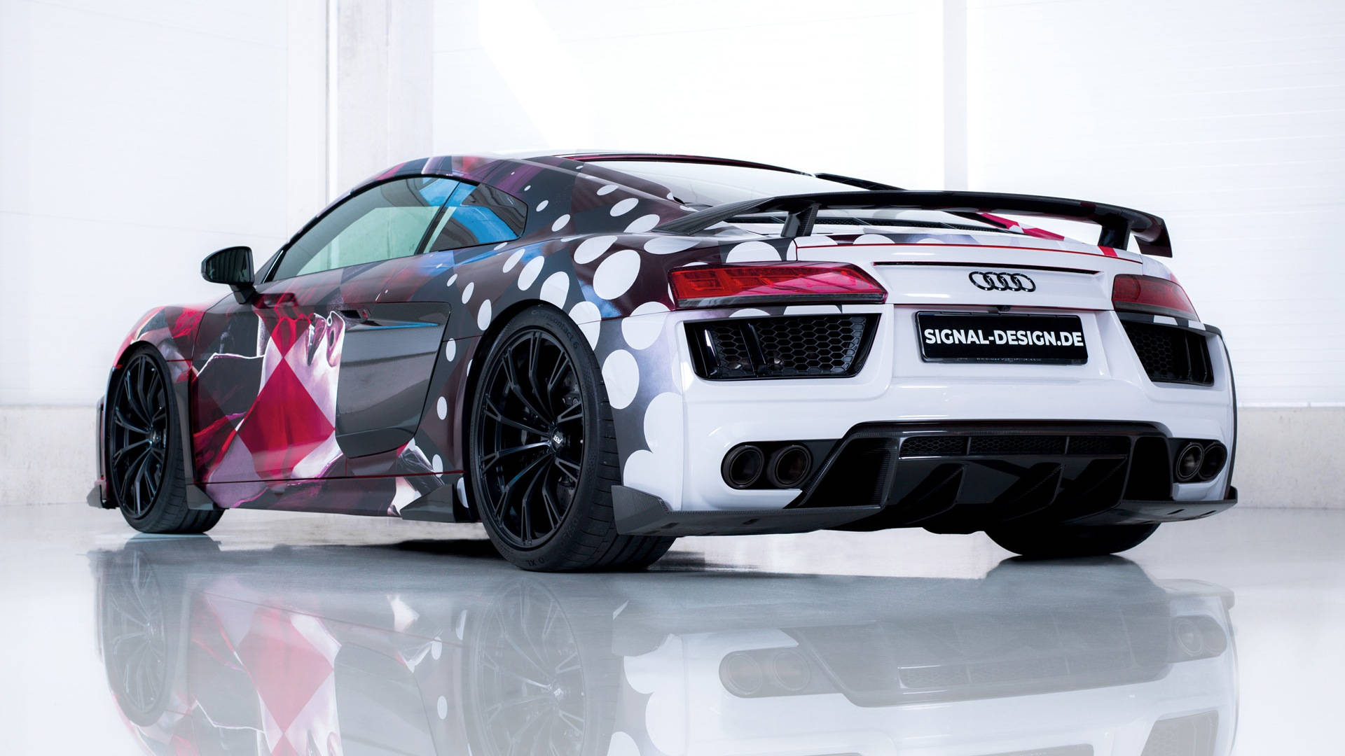 Remarkable View of Custom-Painted Audi R8 Wallpaper