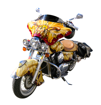 Custom Painted Motorcycle Flames PNG