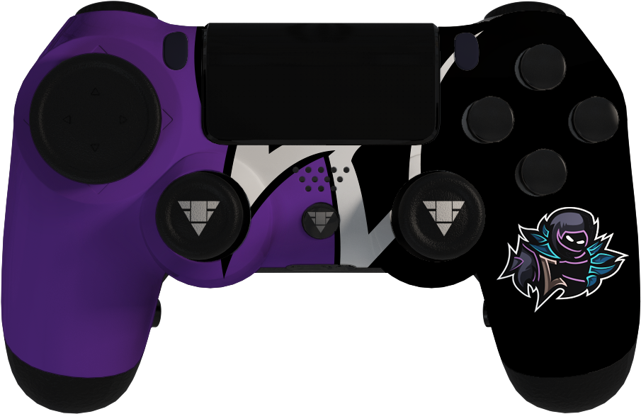 Custom Purple Black P S4 Controllerwith Decal PNG