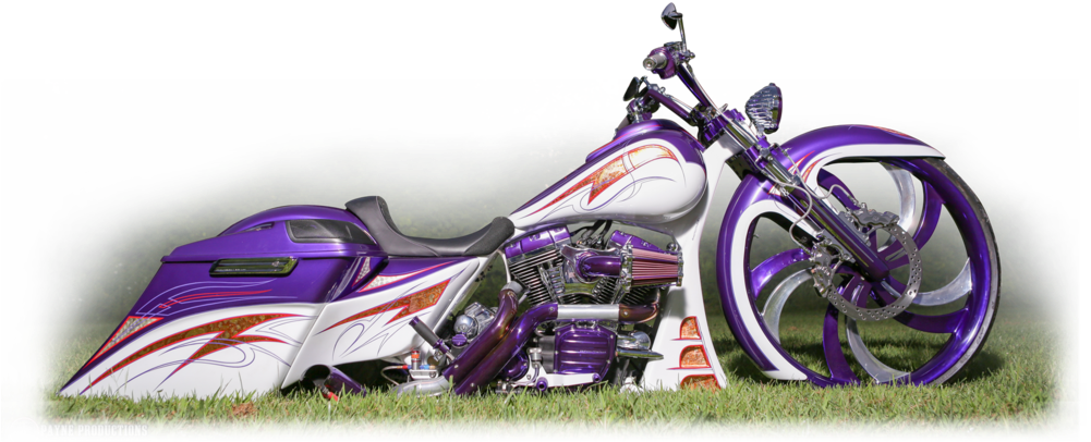 Custom Purple Motorcycle Showpiece PNG