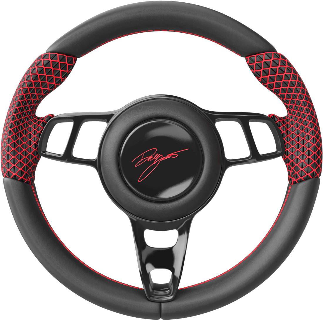 Custom Red Accented Steering Wheel PNG