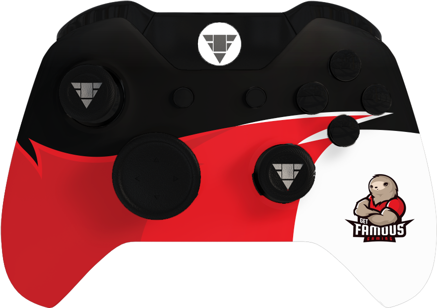 Custom Red Black Gaming Controller PNG