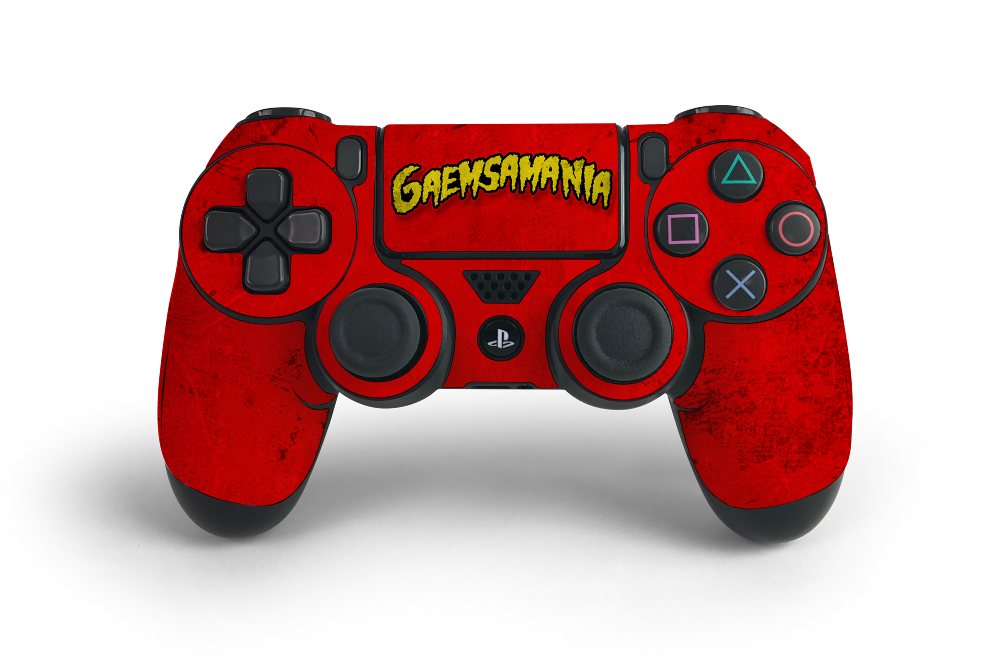Custom Red Play Station Controller PNG
