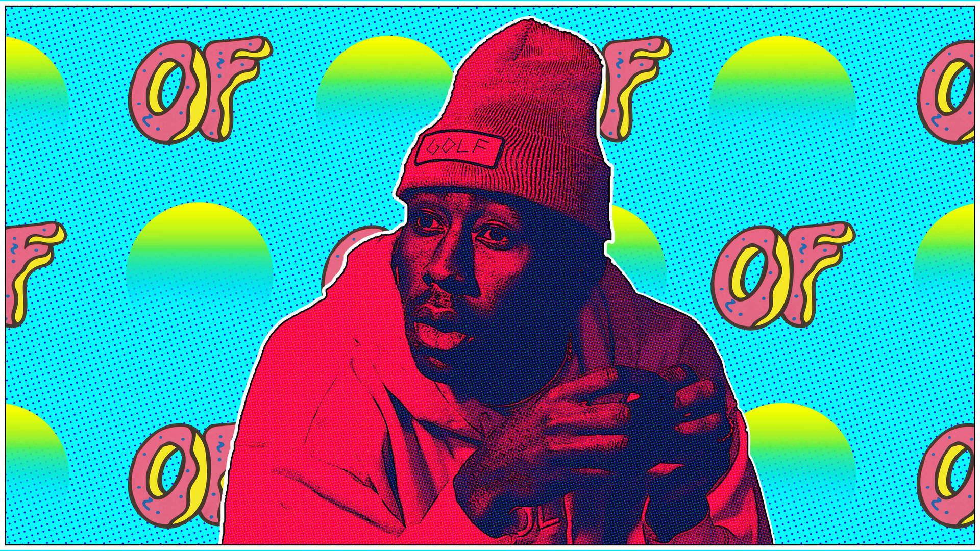 Tyler The Creator showing off his signature style at a festival Wallpaper