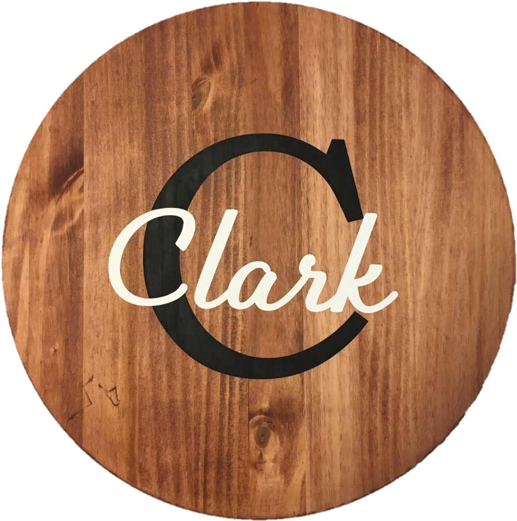 Custom Wooden Sign Clark Family PNG