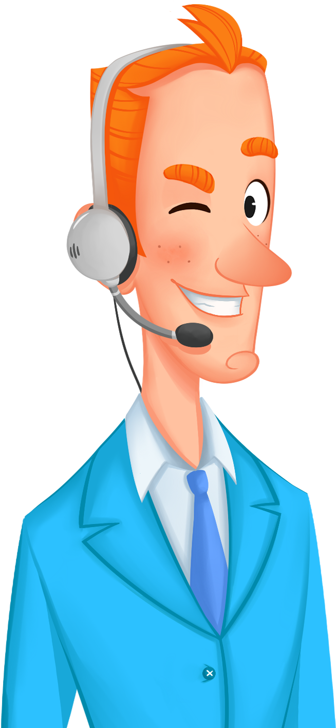 Customer Service Agent Cartoon Character PNG