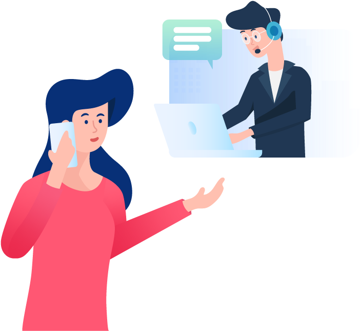 Customer Service Interaction Illustration PNG